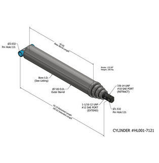 La estructura del cilindro hidráulico.